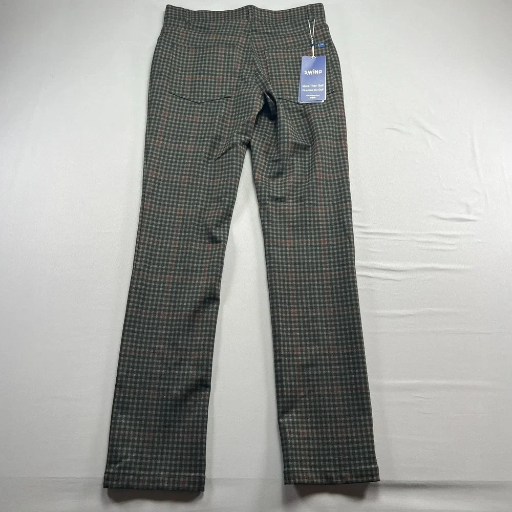Swing Control Ponte Golf Pants Mens 30x34 Multicolor Edward Plaid Straight Leg